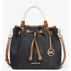 Michael Kors Blakely Large Denim Bucket Bag